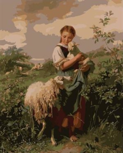 oil painting by numbers girl and sheep picture acrylic handmaded painting on canvas GX6983 paintboy brand