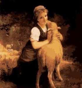 oil painting by numbers girl and sheep picture acrylic handmaded painting on canvas GX6991 paintboy brand