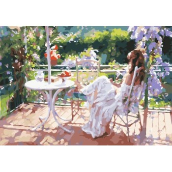 wooden frame oil painting by numbers on canvas women picture for wedding 2015 GX7186