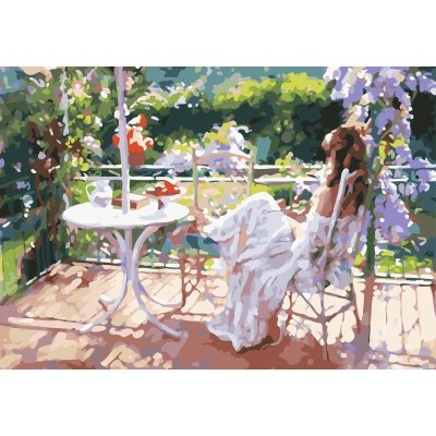 wooden frame oil painting by numbers on canvas women picture for wedding 2015 GX7186
