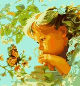 acrylic diy coloring by numbers kit paint your own canvas little girl picture GX7206
