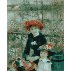 malen eigene leinwand färbung von Zahlen kit mit Mutter und kinder Bild gx7207