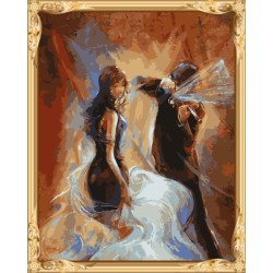 färbung von Zahlen frauen und männer hochzeit Ölgemälde für wohnkultur gx7351