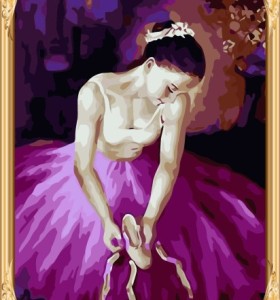 Colorear by números mujeres atractivas ballerine diy pintura al óleo en la lona para la decoración casera GX7353