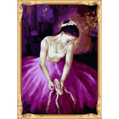 Colorear by números mujeres atractivas ballerine diy pintura al óleo en la lona para la decoración casera GX7353