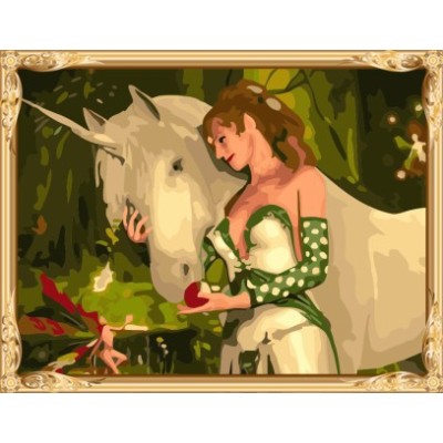 2015 new products hot sexy girl and horse photo abstract paint by numbers for adults GX7289