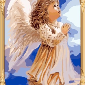 GX7396 little girl angel photo paint by number kits oil painting