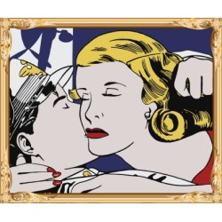 gx7366 Bild von Zahlen Liebhaber Kuss frauen und männer leinwand diy Ölmalerei für Wohnzimmer dekor