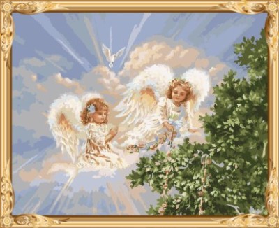 GX7399 2015 new hot angel photo paint by numbers for modern living room decor