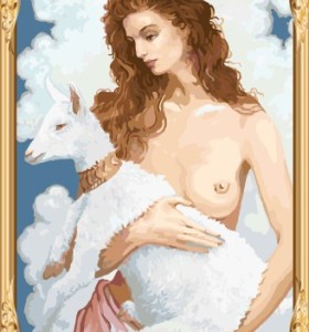 GX7423 nude women and animal diy oil panitng by numbers for home decor