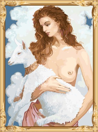 GX7423 nude women and animal diy oil panitng by numbers for home decor