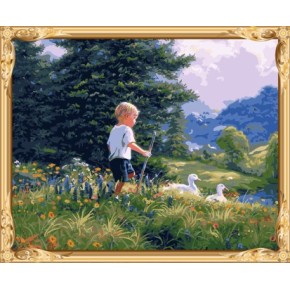 wand kunst wenig junge Ölbild farbe durch zahlen für wohnkultur gx7590