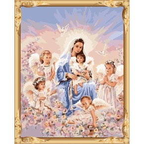 yiwu kunst Lieferanten die madonna Engel malen nach zahlen auf leinwand für moderne Wohnzimmer dekor gx7401