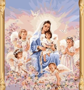 yiwu art suppliers the Madonna angels paint by numbers on canvas for modern living room decor GX7401