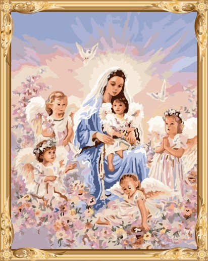 yiwu art suppliers the Madonna angels paint by numbers on canvas for modern living room decor GX7401