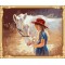 digital women horse canvas oil painting for bedroom GX7583