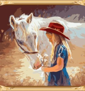 Mujeres digitales de la lona del caballo pintura al óleo para el dormitorio GX7583