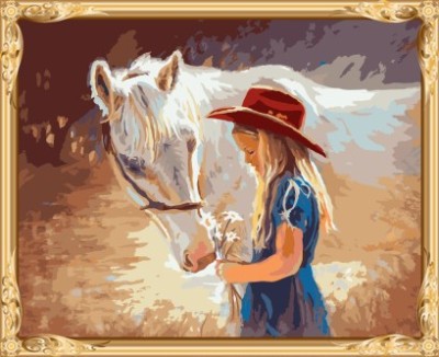 digital women horse canvas oil painting for bedroom GX7583