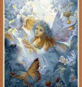 Arte de la lona imagen del ángel para colorear by números para la decoración casera GX7835