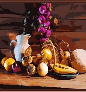 SGS CE yiwu manufactor hand painted DIY digital oil painting by numbers,still life painting