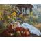 garden landscape canvas painting by numbers GX6558 still life painting