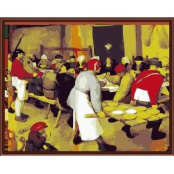 gx6449 yiwu fabrik großhandel kunst lieferanten 2015 neue abstrakte Abendessen malen nach zahlen