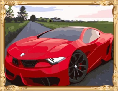famous car photo canvas oil painting by numbers for wholeasles GX7295