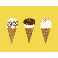 GX7955 icecream canvas diy painting draw by number for kids