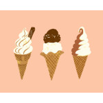 gx7956 neue icecream leinwand diy malerei Auslosung durch zahl für kinder