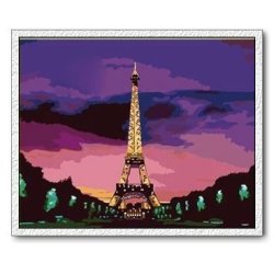 Diy pintura al óleo por números, Pintura al óleo del paisaje, Pintura al óleo moderna, París foto pintura
