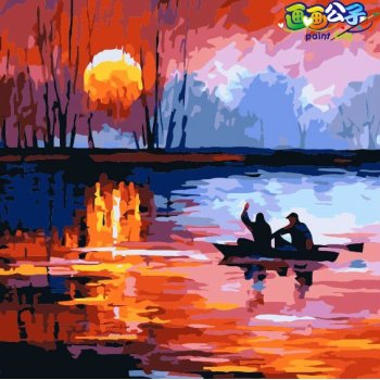 coloring by numbers diy wholesale craft supplies oil painting beginner kit landscape canvas painting