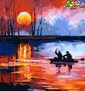 coloring by numbers diy wholesale craft supplies oil painting beginner kit landscape canvas painting