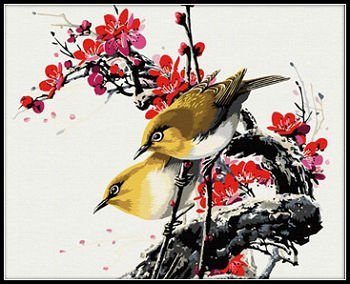 Diy Öl malerei blumen-und vogel design malerei kunst gesetzt
