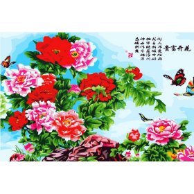 Diy oil painting chinese flower picture-oil painting by numbers kit