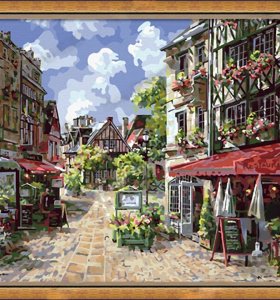 Diy oil painting by numbers G042 city landscape acrylic painting on canvas jia cai tian yan wholeasles