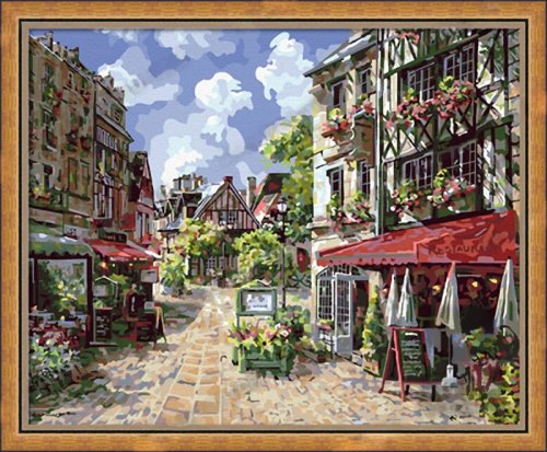 Diy oil painting by numbers G042 city landscape acrylic painting on canvas jia cai tian yan wholeasles