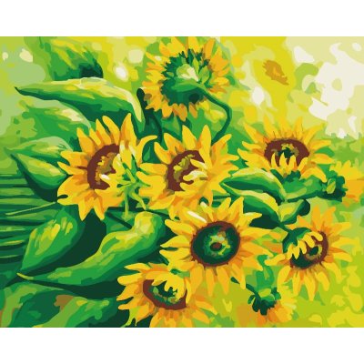 Diy oil painting by numbers G215 sunflower picture design acrylic painting yiwu wholesales