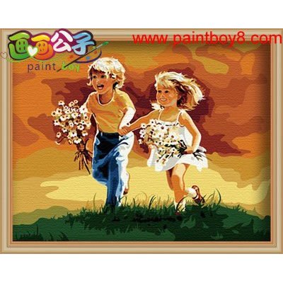 G018 brothers design digital handmaded painting on canvas New style Paint by numbers