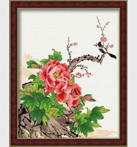 New style Paint by numbers G045 flower and bird photo design painting on canvas