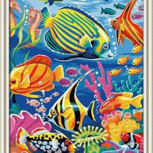 G047 seascape oil painting on canvas fish design Good quality Diy oil Paint by numbers