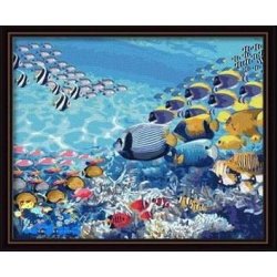 diy Ölgemälde von digitalen seelandschaft fisch bild Öl malen nach zahlen