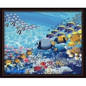 diy Ölgemälde von digitalen seelandschaft fisch bild Öl malen nach zahlen