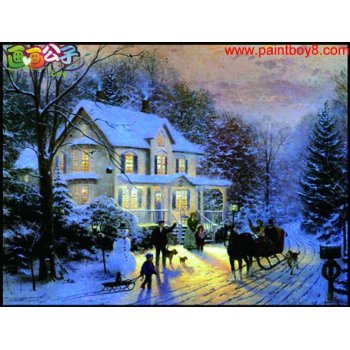 Diy oil painting by digital oil painting beginner kit snow design painting