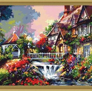 G102 city landscape New style Paint by numbers painting on canvas