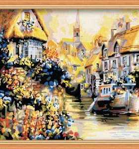 Good quality Diy oil Paint by numbers G108 city sunset landscape painting on canvas
