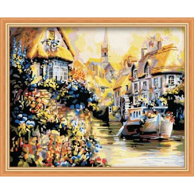 Good quality Diy oil Paint by numbers G108 city sunset landscape painting on canvas