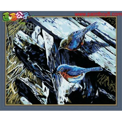 Diy pintura al óleo por digital del diseño animal pájaro de pintura por números