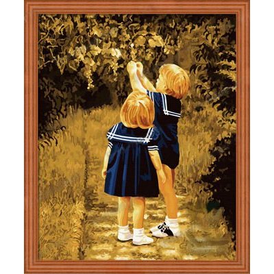 G052 children photo dersign painting on canvas Good quality Diy oil Paint by numbers