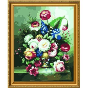G138 blumen-design mit vase gemälde auf canva neuen stil malen nach zahlen