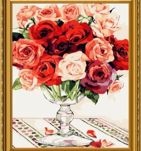 Diy oil painting by digital flower picture oil painting 2015 new hot photo